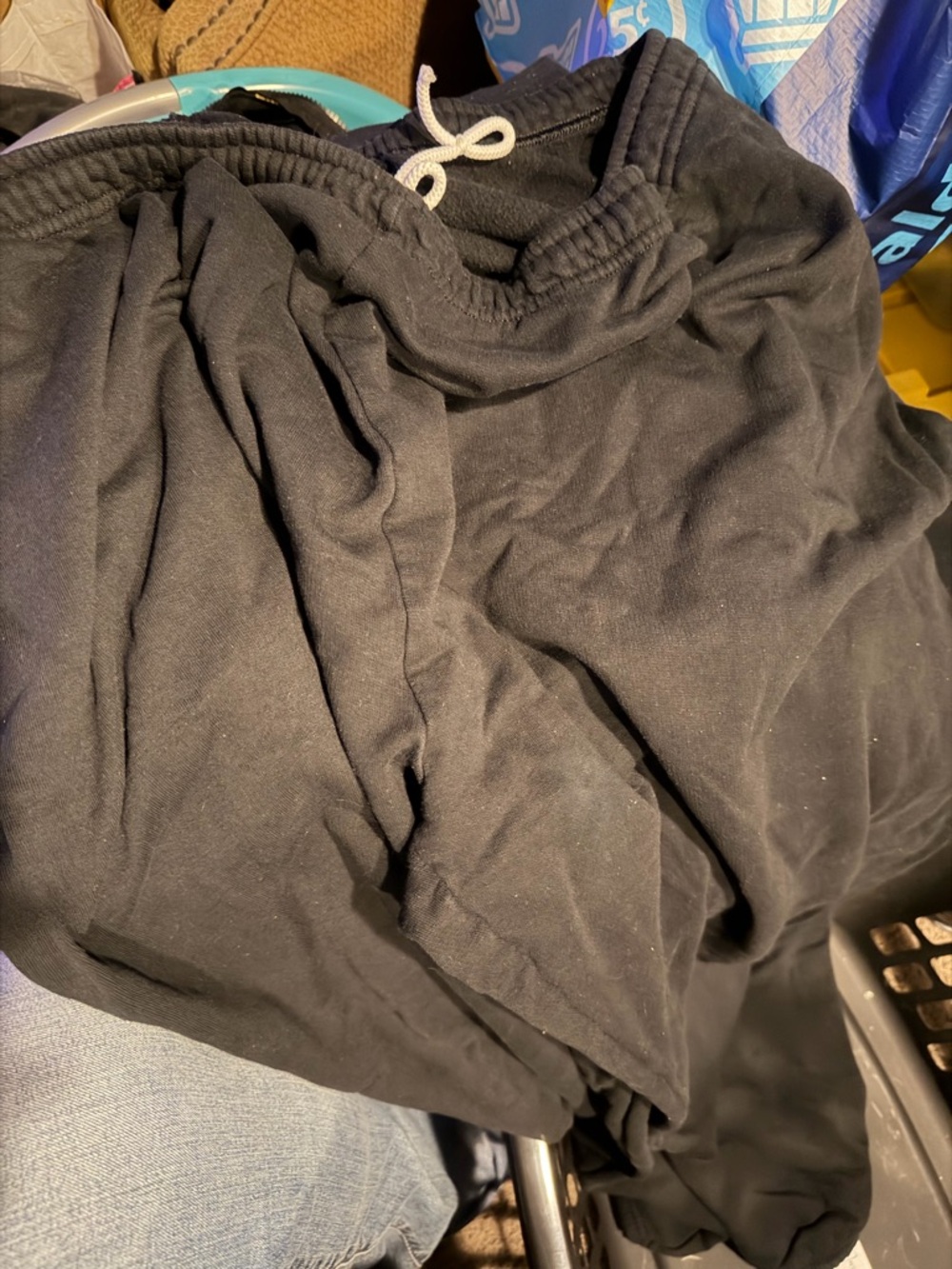 Champion Black Jogger Sweatpants with White Drawstring